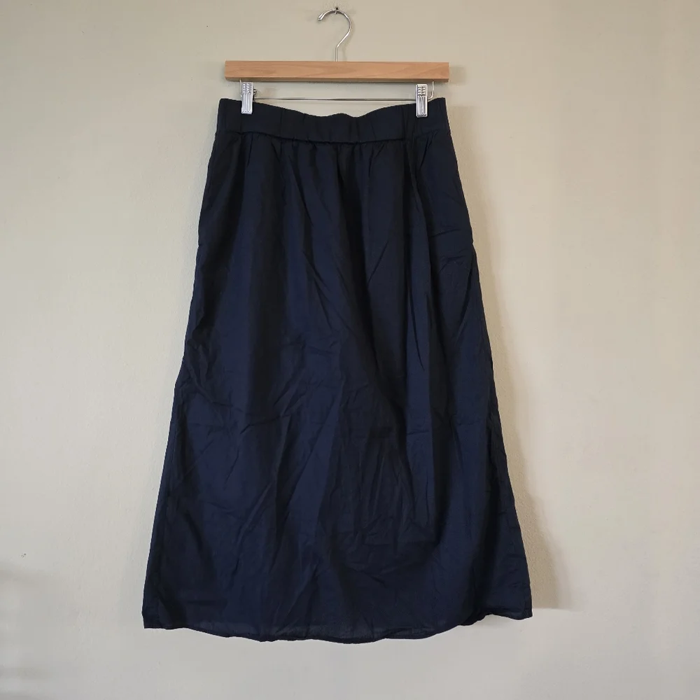 COS Womens Maxi Skirt Navy Blue‎ With Pockets Size 6 Preppy